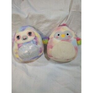 Squishmallows minis sloth Tie dye toucan sloth  plush toy